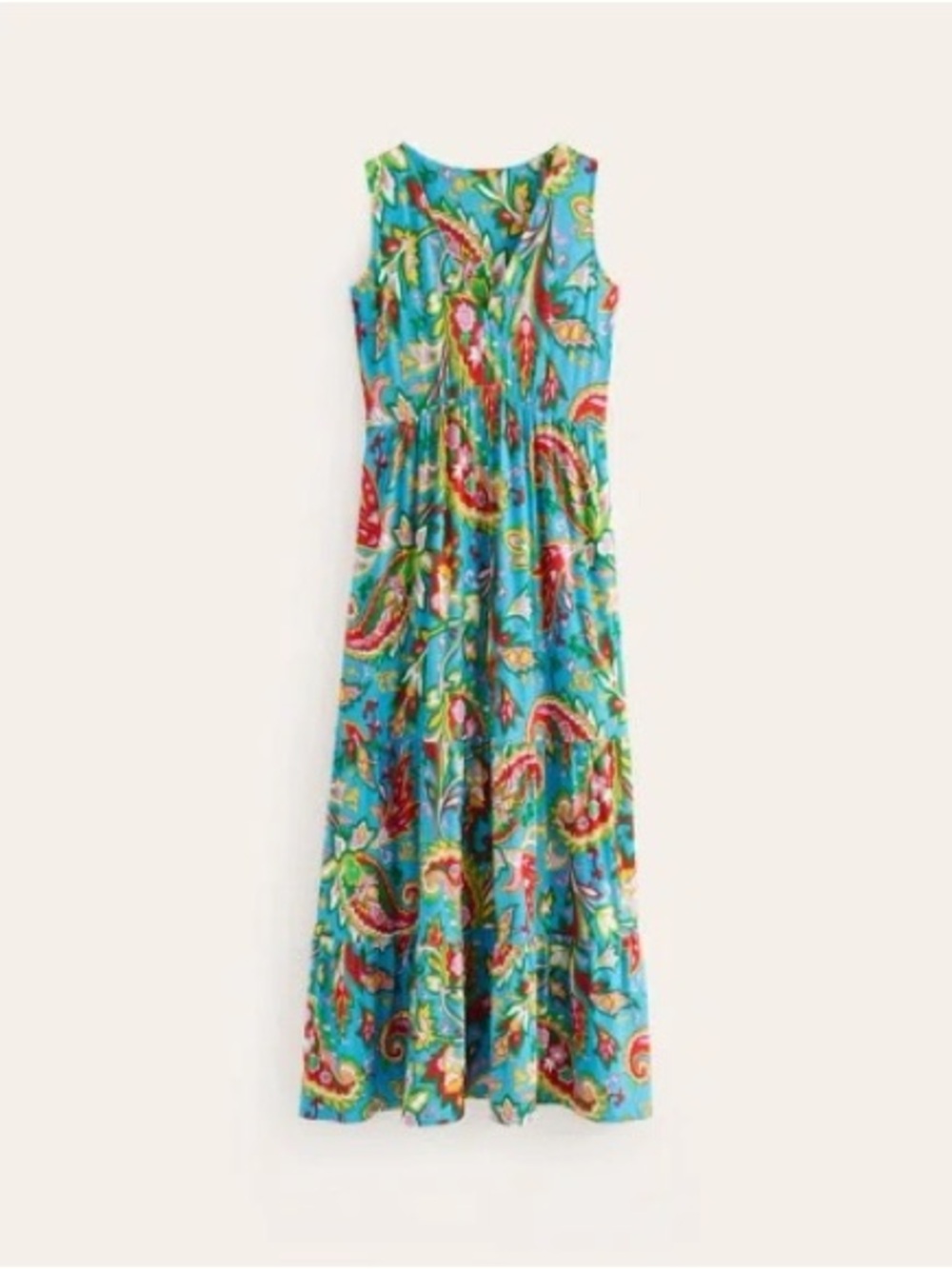 Boden Sylvia Jersey Maxi Dress in Blue Paisley Print
